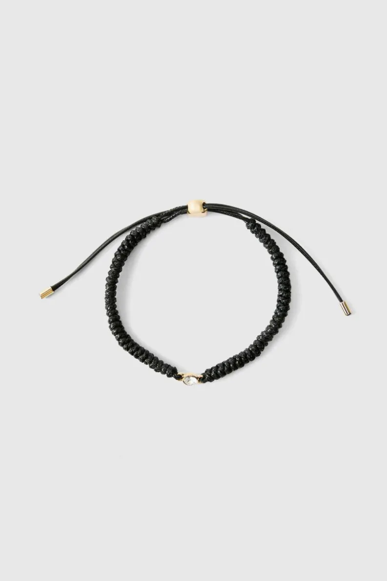 Cheap boohooMAN Rope Bracelet With Gold black