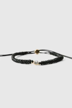 Cheap boohooMAN Rope Bracelet With Gold black