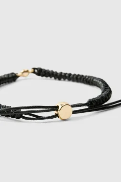 Cheap boohooMAN Rope Bracelet With Gold black