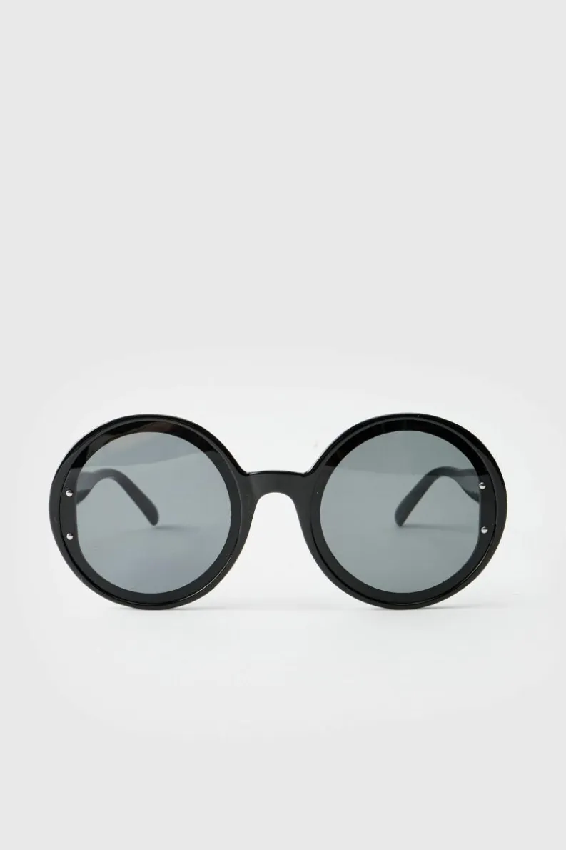 Cheap boohooMAN Round Plastic Sunglasses black