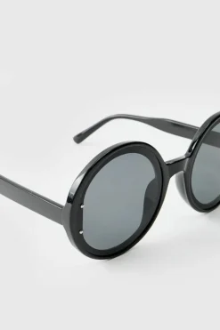 Cheap boohooMAN Round Plastic Sunglasses black