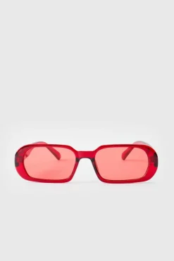 Best Sale boohooMAN Round Plastic Sunglasses red