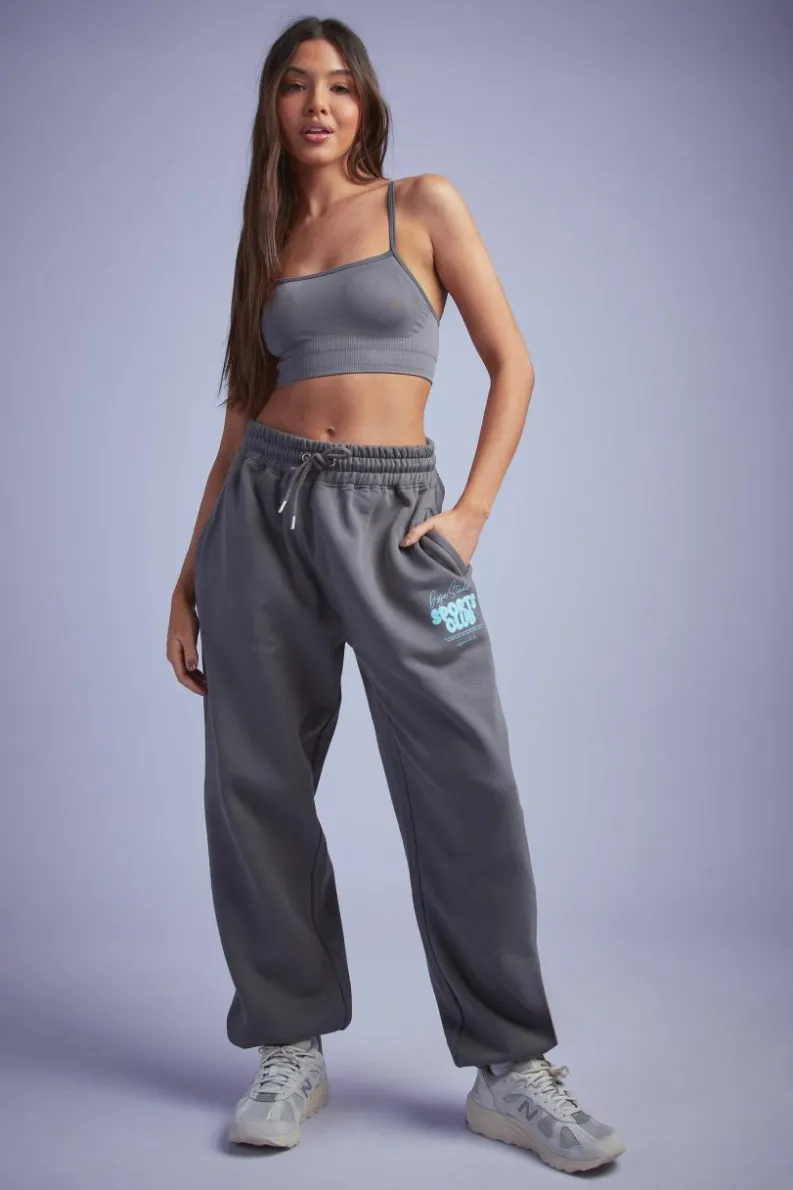 Clearance boohoo SEAMLESS CONTOUR RIBBED ACTIVE SET charcoal