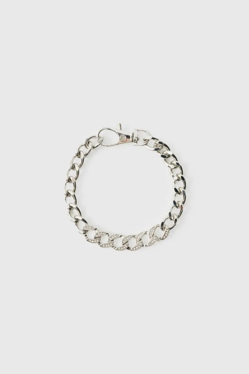 Clearance boohooMAN Semi Iced Bracelet silver