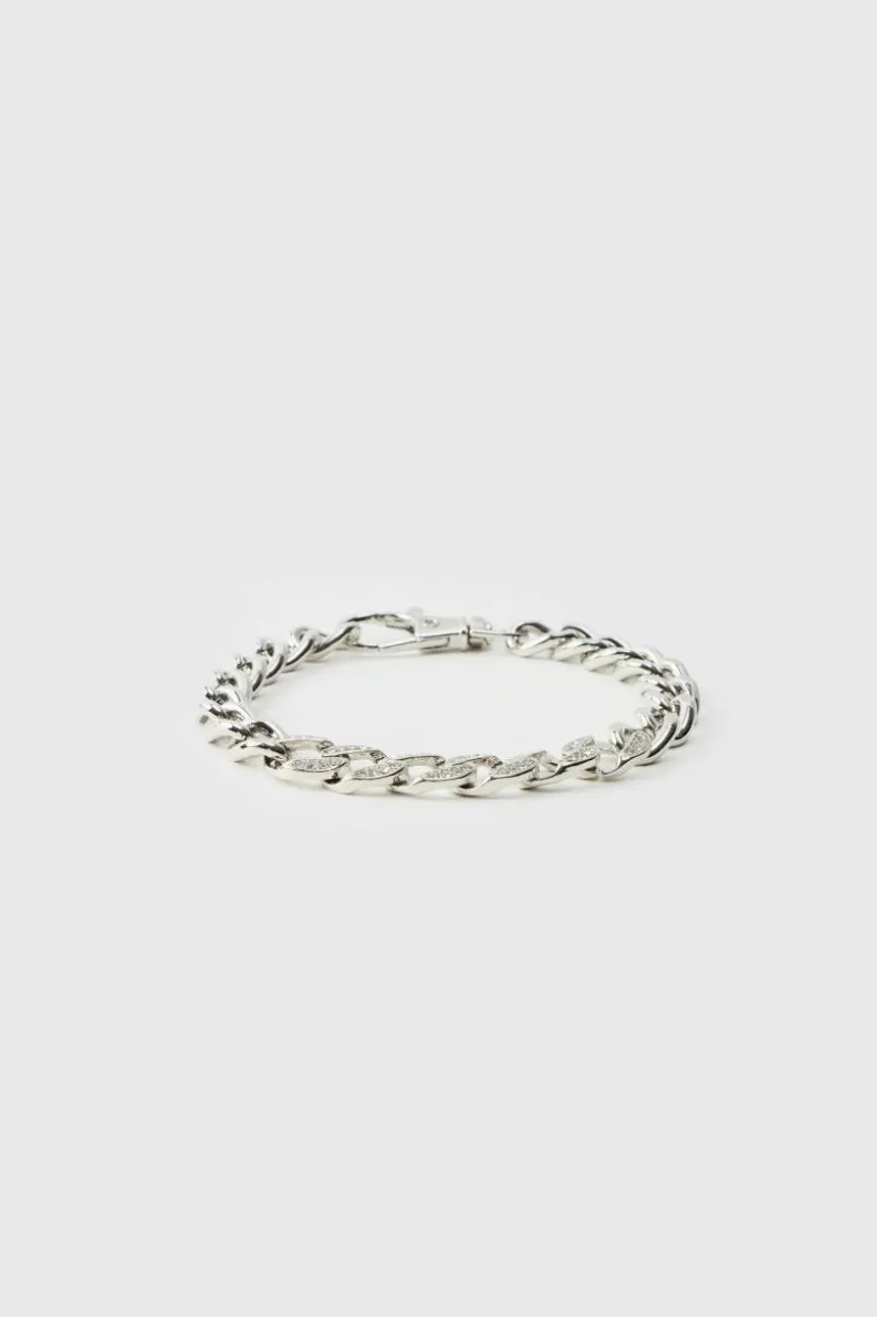 Clearance boohooMAN Semi Iced Bracelet silver