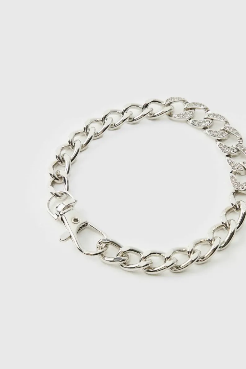 Clearance boohooMAN Semi Iced Bracelet silver