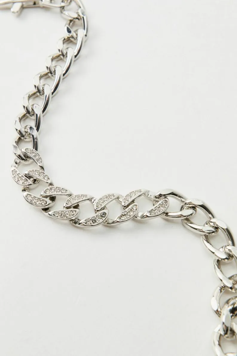 Clearance boohooMAN Semi Iced Bracelet silver