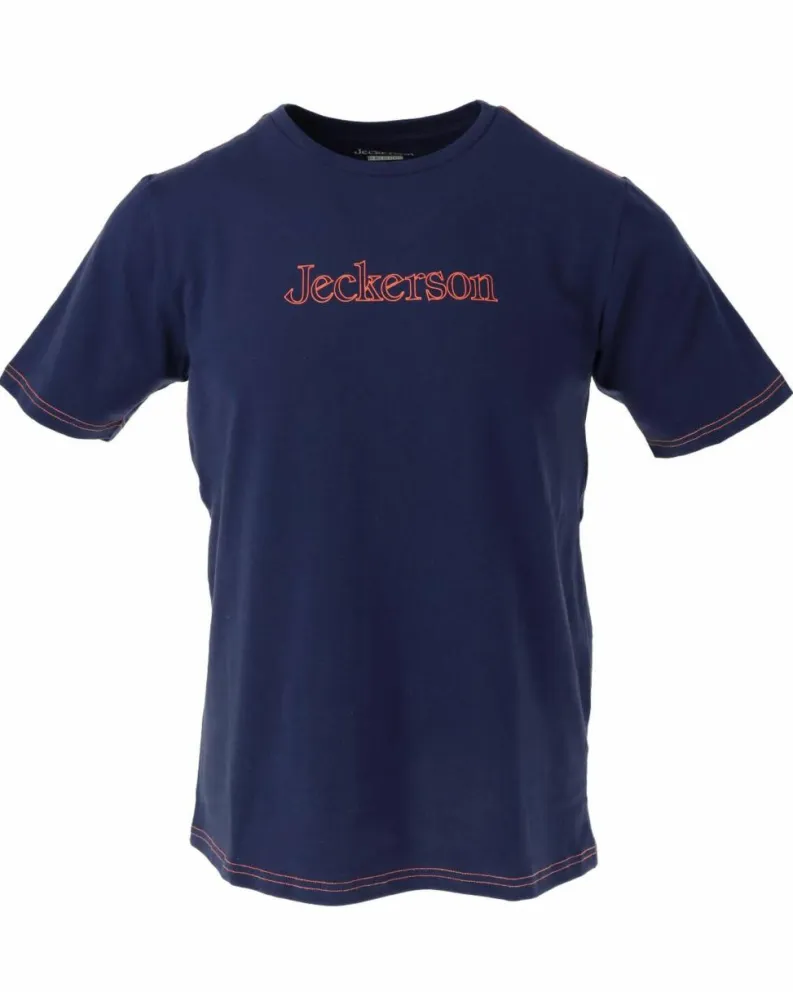 Shop Jeckerson Short Sleeve Crew Neck T-Shirt - Blue