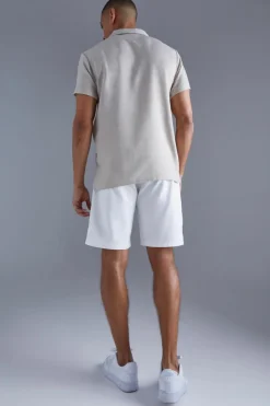 Sale boohooMAN Short Sleeve Linen Revere Shirt natural