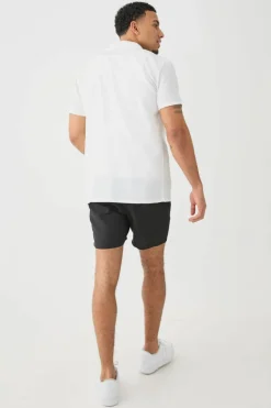 Store boohooMAN Short Sleeve Linen Shirt white