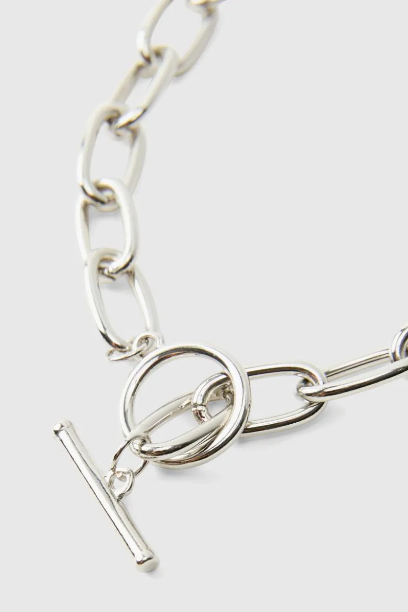Shop boohooMAN Chain Bracelet silver