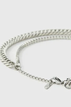 Clearance boohooMAN Layered Chain Necklace silver