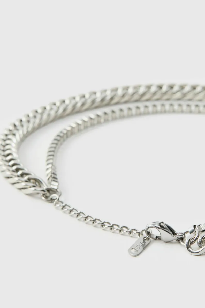 Clearance boohooMAN Layered Chain Necklace silver
