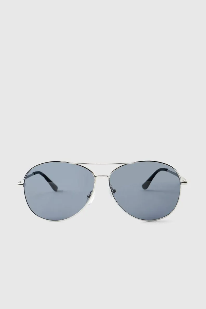 Clearance boohooMAN Metal Navigator Sunglasses silver