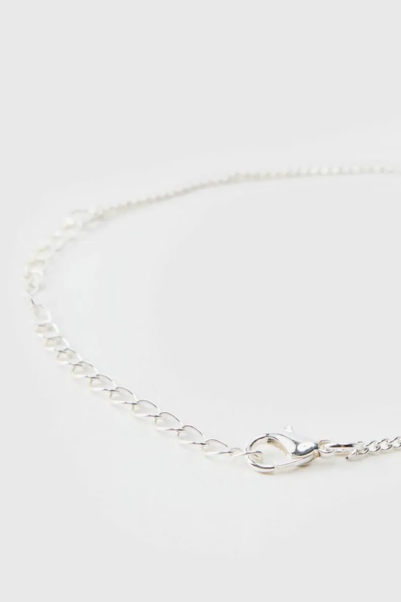 Shop boohooMAN Necklace With Compass Pendant silver