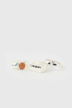 Hot boohooMAN Rings 3 Pack silver
