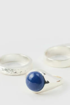 Sale boohooMAN Rings 3 Pack silver