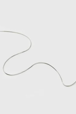 Fashion boohooMAN Square Chain Necklace silver