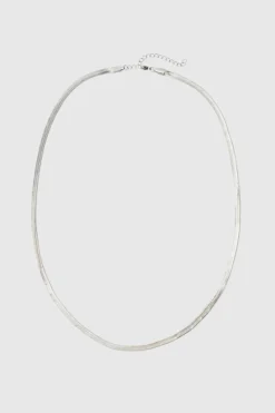 Hot boohooMAN Zip Necklace silver