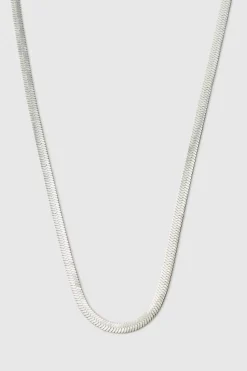 Hot boohooMAN Zip Necklace silver