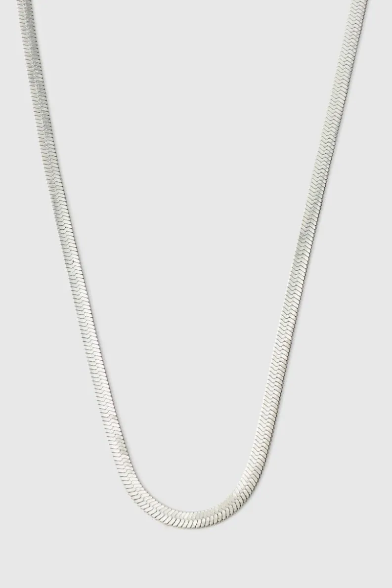 Hot boohooMAN Zip Necklace silver