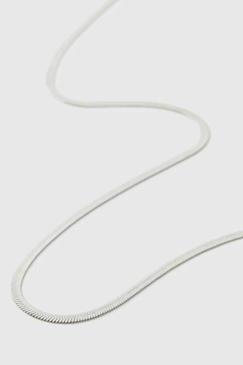Hot boohooMAN Zip Necklace silver