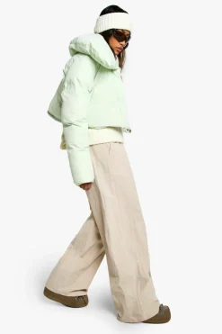 Cheap boohoo Ski Cropped Puffer Jacket mint