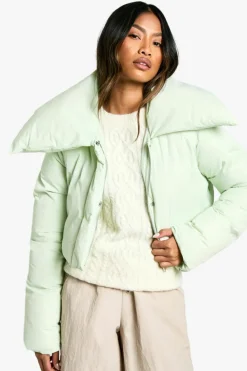 Cheap boohoo Ski Cropped Puffer Jacket mint