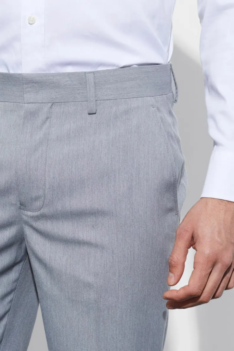 Fashion boohooMAN Skinny Cropped Suit Trousers grey