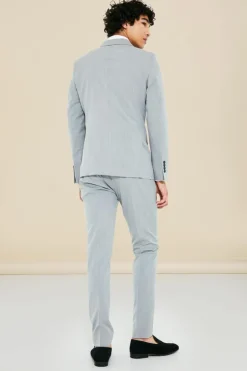 Store boohooMAN Skinny Double Breasted Suit Jacket grey