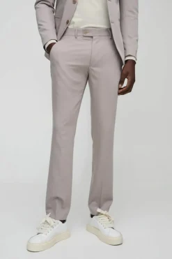 Cheap boohoo Skinny Fit Collarless Suit stone