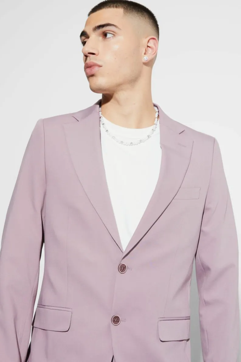 Best boohoo Skinny Fit Single Breasted Suit mauve