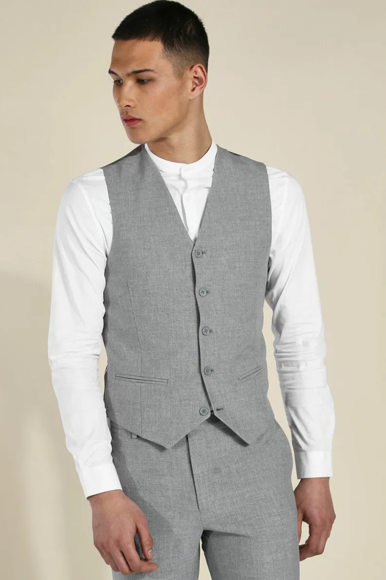 New boohooMAN Skinny Waistcoat grey