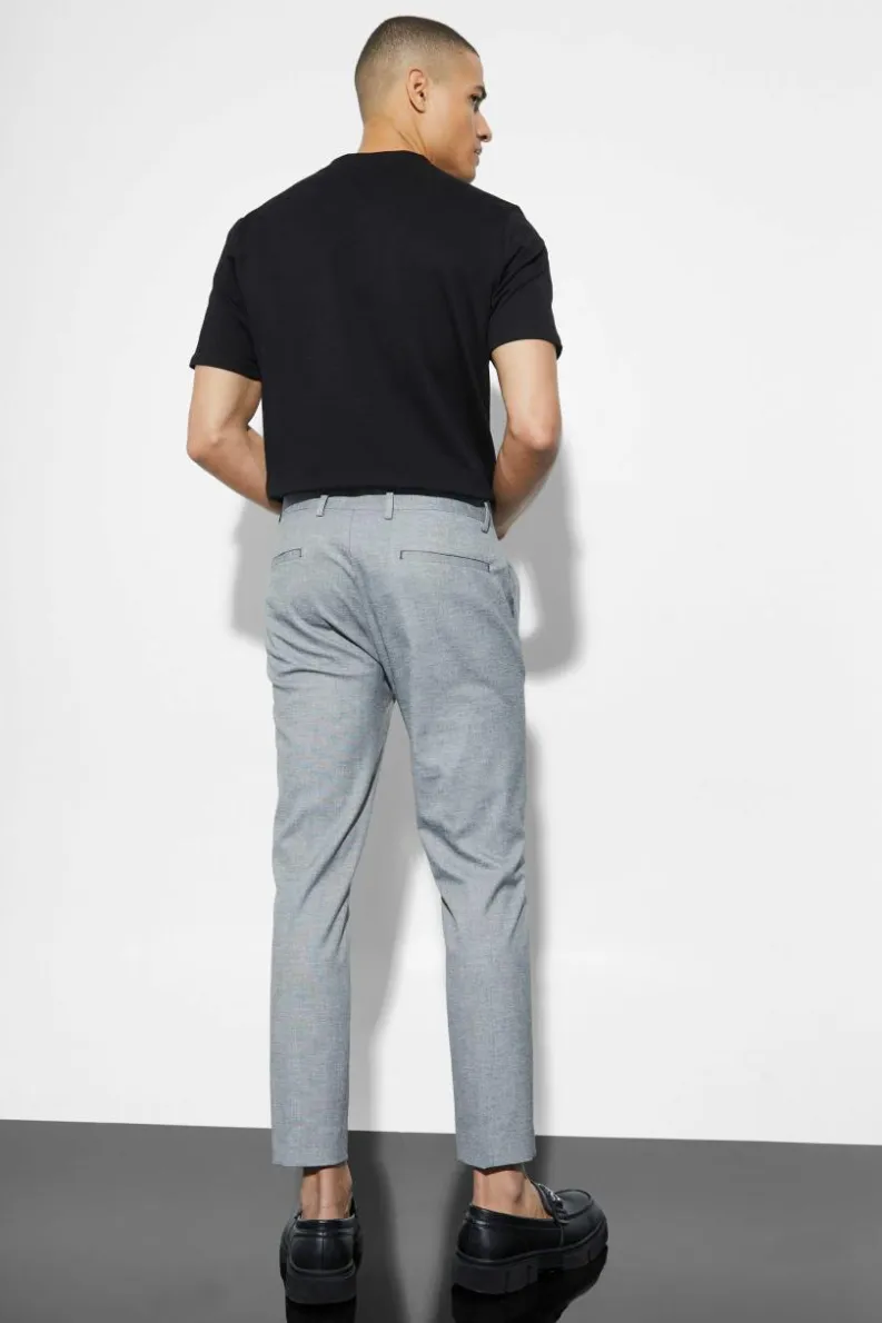 Outlet boohoo Skinny Linen Cropped Suit black