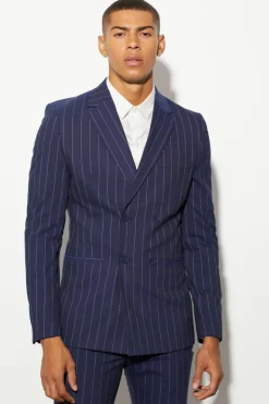 Cheap boohoo Skinny Pinstripe Suit navy