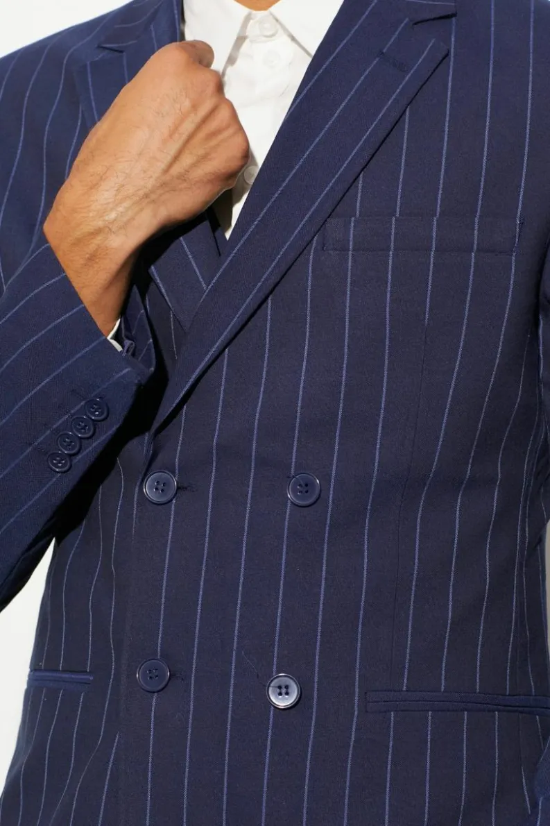 Cheap boohoo Skinny Pinstripe Suit navy