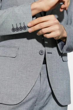 Best boohooMAN Skinny Single Breasted Linen Suit Jacket grey