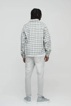 Cheap boohooMAN Skinny Stretch Jean In ice grey