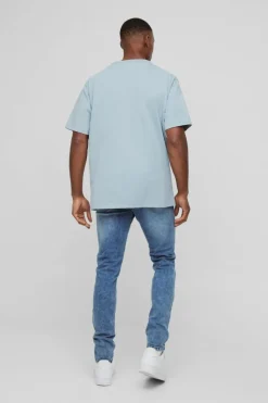 Cheap boohooMAN Skinny Stretch Jeans antique blue