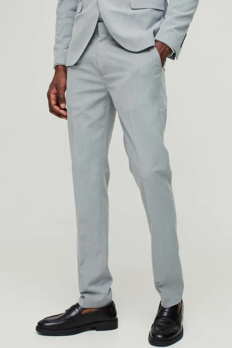 Cheap boohooMAN Skinny Suit Trousers grey