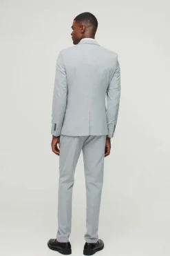 Cheap boohooMAN Skinny Suit Trousers grey