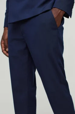 Discount boohooMAN Skinny Suit Trousers navy