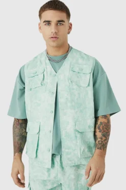 Flash Sale boohoo Sleeveless Cargo Utility Set sage