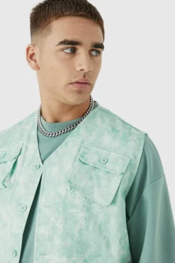 Flash Sale boohoo Sleeveless Cargo Utility Set sage