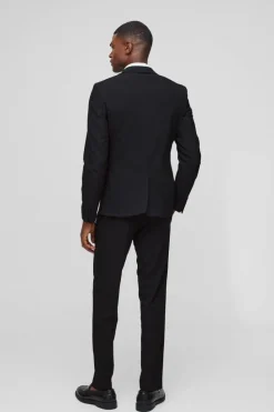 Discount boohooMAN Slim Suit Trousers black