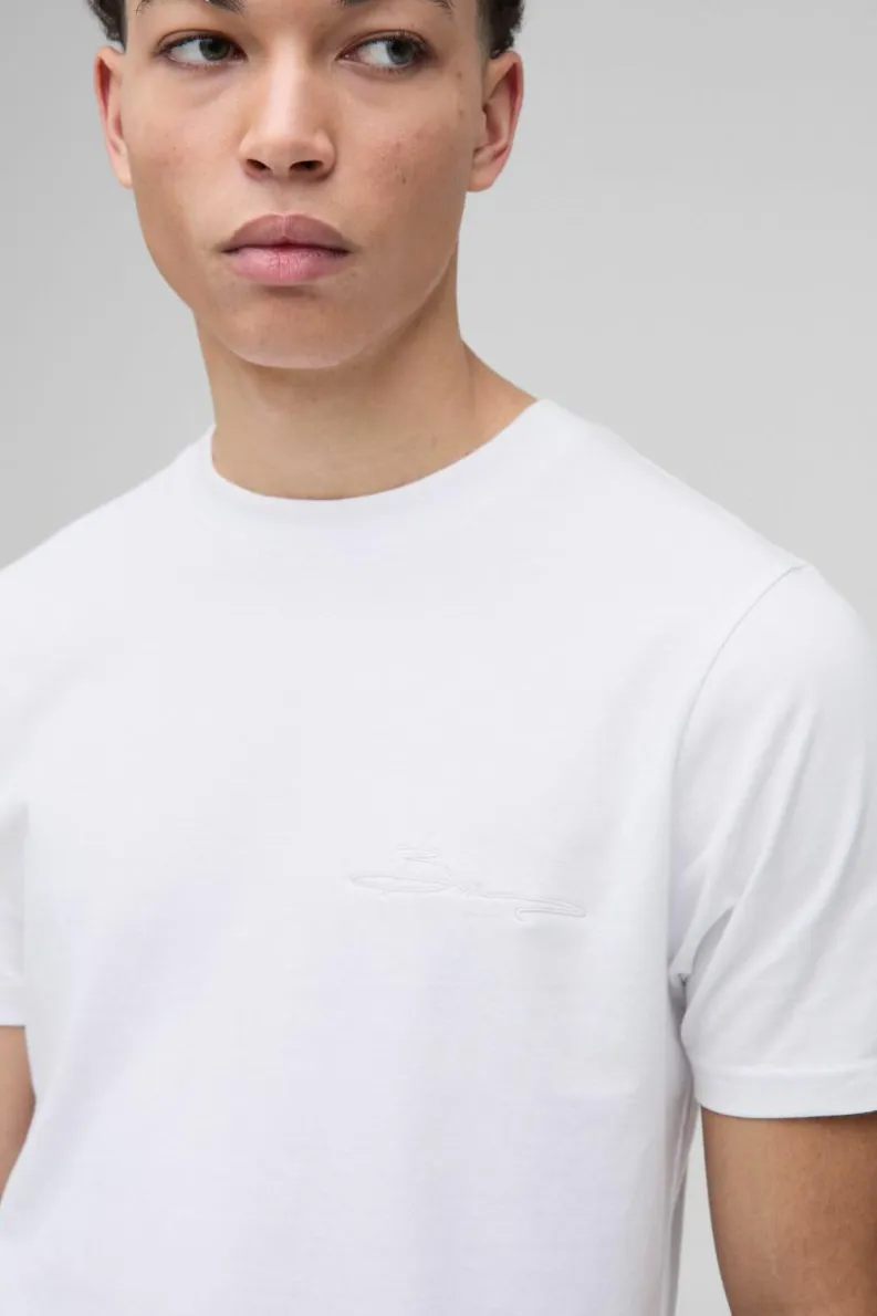 Online boohooMAN Slim BM Signature Basic T-shirt white