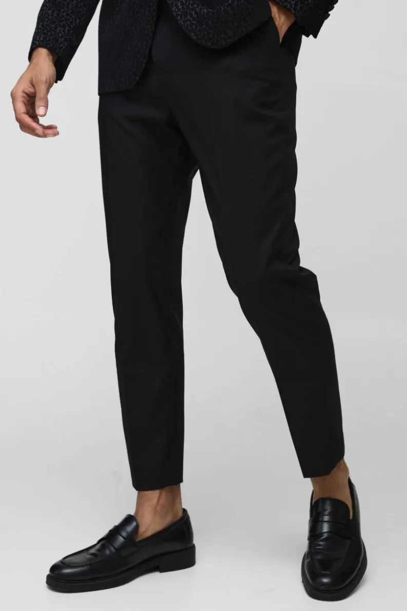Best Sale boohoo Slim Fit Flock Velour Blazer & Trouser black
