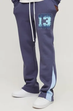 Cheap boohooMAN Slim Fit Graffiti 13 Varsity Gusset Jogger purple