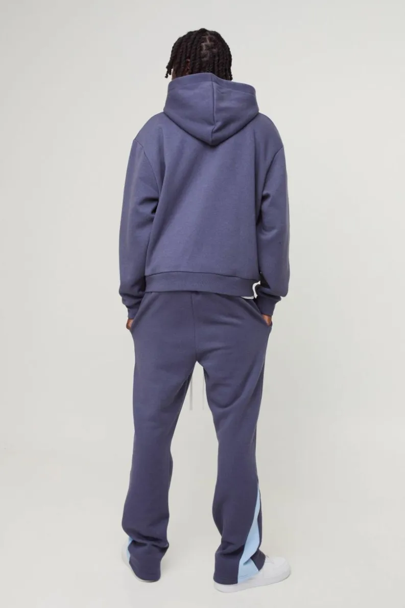 Cheap boohooMAN Slim Fit Graffiti 13 Varsity Gusset Jogger purple