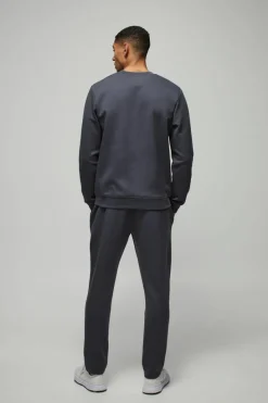 Best boohooMAN Slim Fit Peached Sweat slate grey